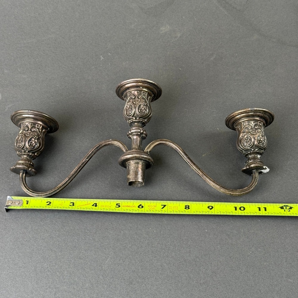 Vintage Candelabra Branches 3-Light Arms Gothic Dark Academia Set of 2 - Picture 5 of 7